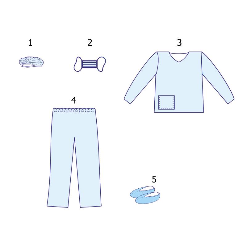 Комплект одягу акушерський для партнерських пологів №3 Taipan-Pharm стерильний XL (TPS0200010)